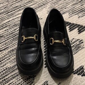 TOP Moda Chunky Loafers with Gold Accent